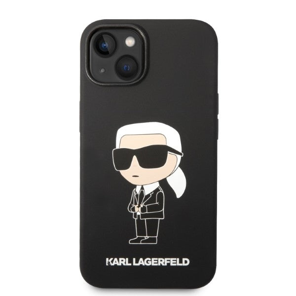 Husa de protectie Karl Lagerfeld Silicone MagSafe (KLHMP14MSNIKBCK) compatibil cu iPhone 14 Plus, Ikonik