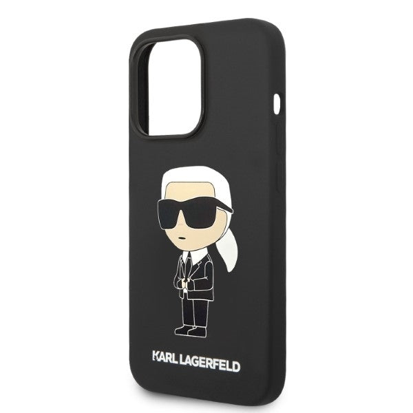 Husa de protectie Karl Lagerfeld Silicone MagSafe (KLHMP14LSNIKBCK) compatibil cu iPhone 14 Pro, Ikonik