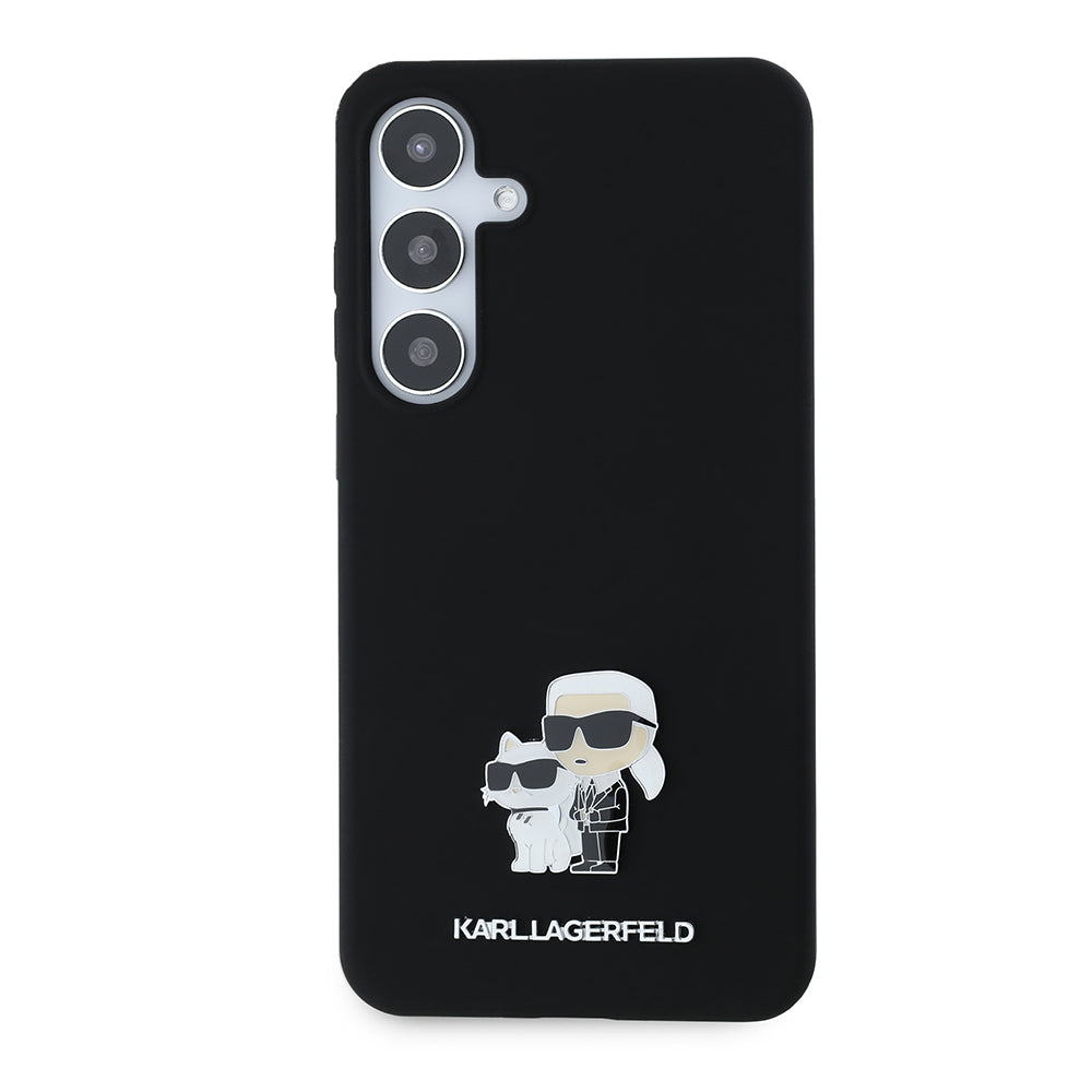 Husa de protectie Karl Lagerfeld Silicone (KLHCS24MSMHKCNPK) compatibil cu Samsung Galaxy S24 Plus, Karl&Choupette Metal Pin