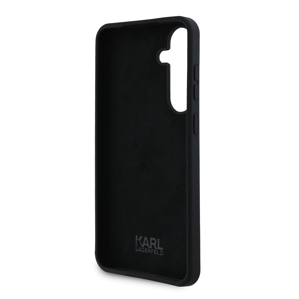 Husa de protectie Karl Lagerfeld Silicone (KLHCS24MSMHKCNPK) compatibil cu Samsung Galaxy S24 Plus, Karl&Choupette Metal Pin