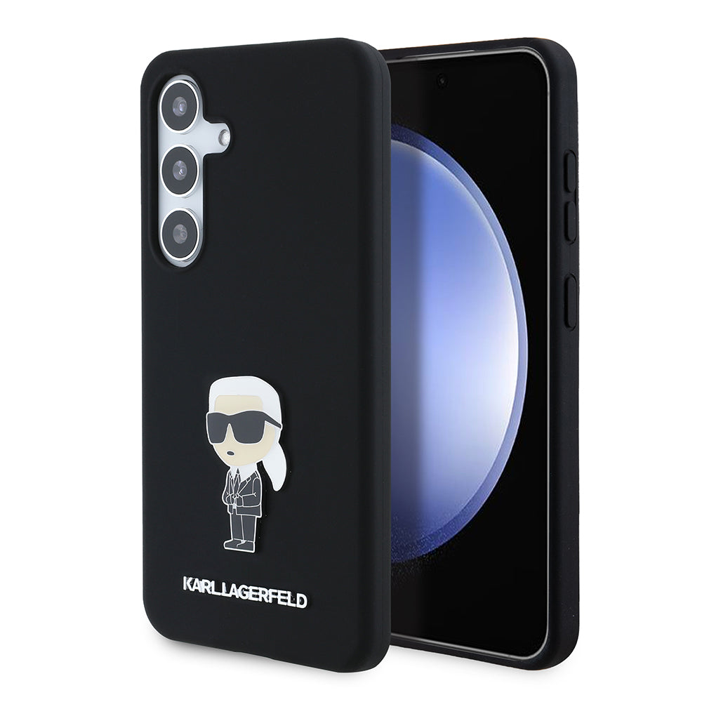 Husa de protectie Karl Lagerfeld Silicone (KLHCS24SSMHKNPK) compatibil cu Samsung Galaxy S24, Ikonik Metal Pin
