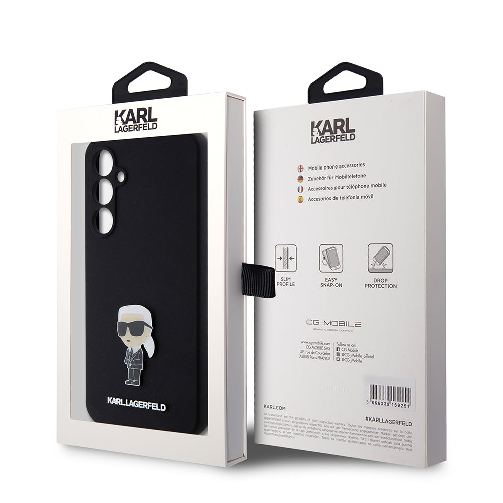 Husa de protectie Karl Lagerfeld Silicone (KLHCS23FEMHKNPK) compatibil cu Samsung Galaxy S23 FE, Ikonik Metal Pin