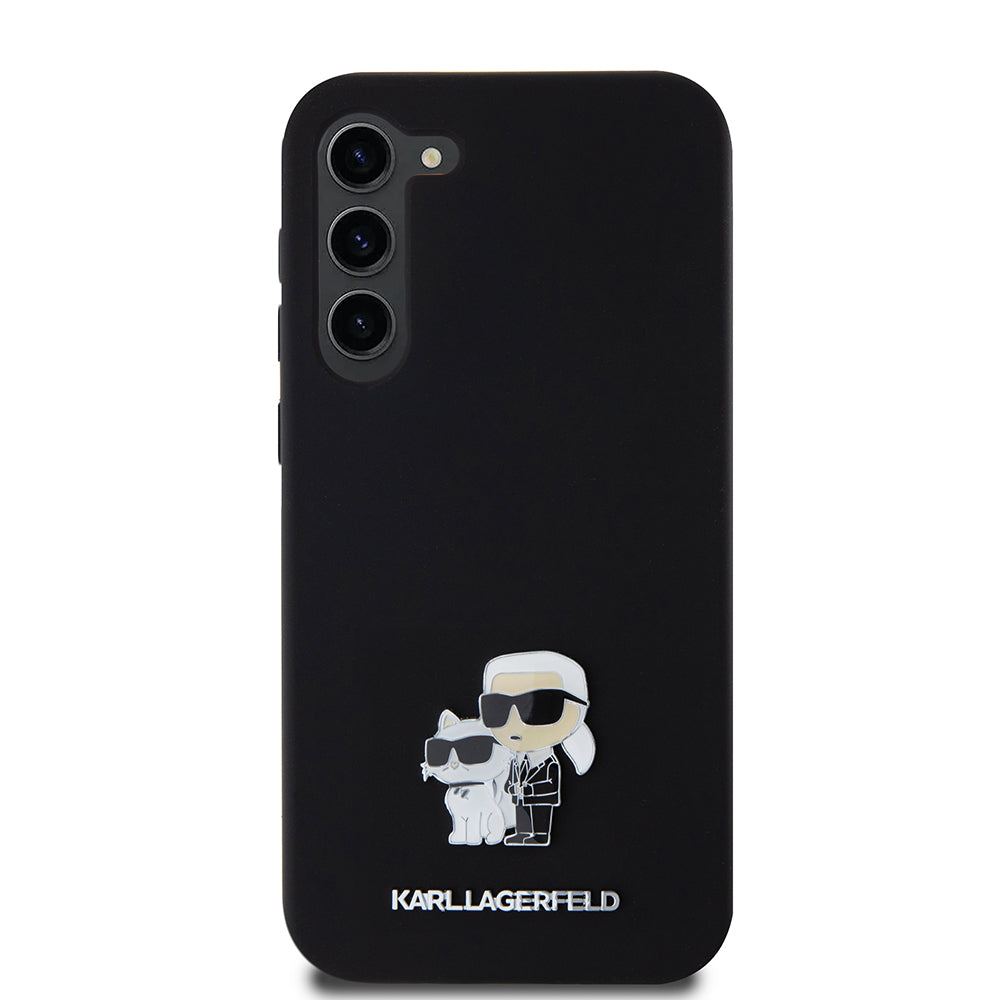Husa de protectie Karl Lagerfeld Silicone (KLHCS23MSMHKCNPK) compatibil cu Samsung Galaxy S23 Plus, Karl&Choupette Metal Pin