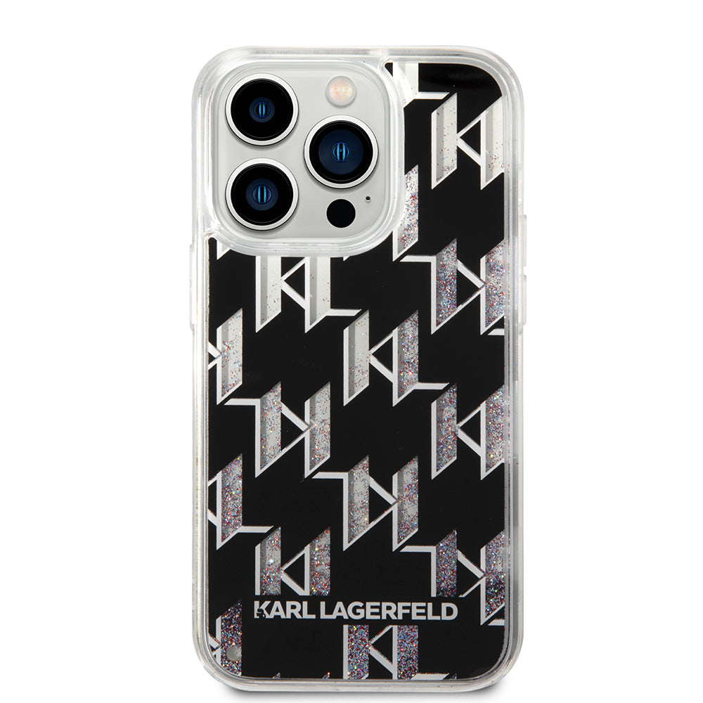 Husa de protectie Karl Lagerfeld Hardcase Liquid Glitter (KLHCP14LLMNMK) compatibil cu iPhone 14 Pro, Monogram