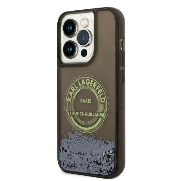 Husa de protectie Karl Lagerfeld Hardcase Liquid Glitter (KLHCP14LLCRSGRK) compatibil cu iPhone 14 Pro, RSG