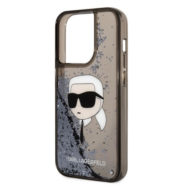 Husa de protectie Karl Lagerfeld Hardcase Glitter (KLHCP14LLNKHCK) compatibil cu iPhone 14 Pro, Karl Head