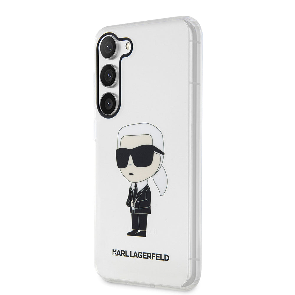 Husa de protectie Karl Lagerfeld Hardcase Transparent (KLHCS23MHNIKTCT) compatibil cu Samsung Galaxy S23 Plus, Ikonik Karl Lagerfeld