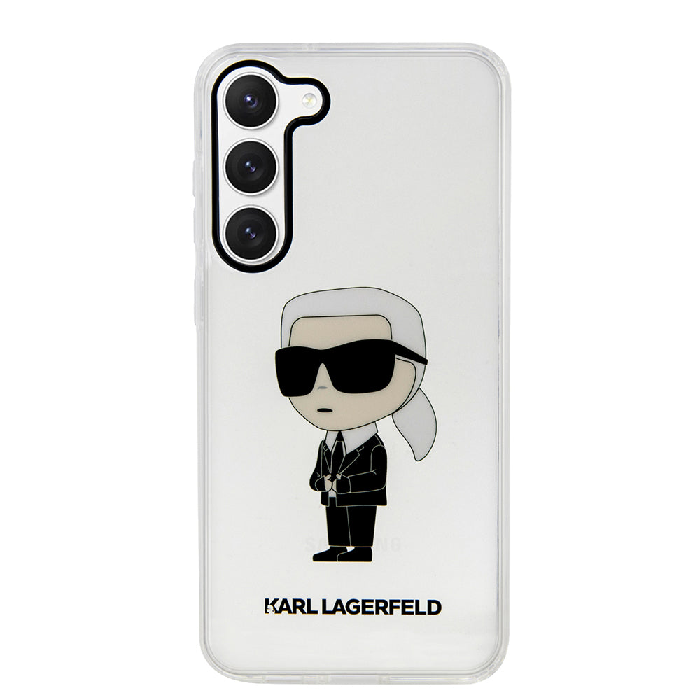 Husa de protectie Karl Lagerfeld Hardcase Transparent (KLHCS23MHNIKTCT) compatibil cu Samsung Galaxy S23 Plus, Ikonik Karl Lagerfeld