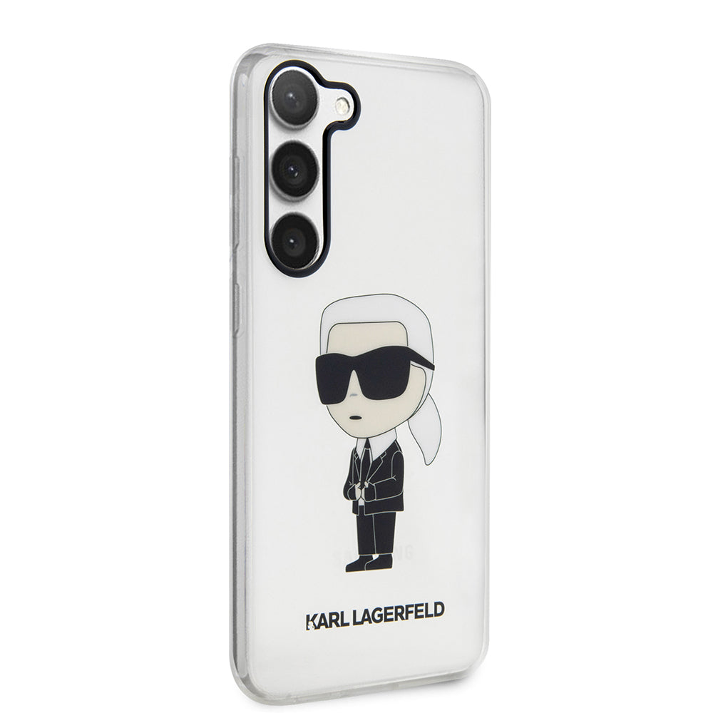 Husa de protectie Karl Lagerfeld Hardcase Transparent (KLHCS23MHNIKTCT) compatibil cu Samsung Galaxy S23 Plus, Ikonik Karl Lagerfeld