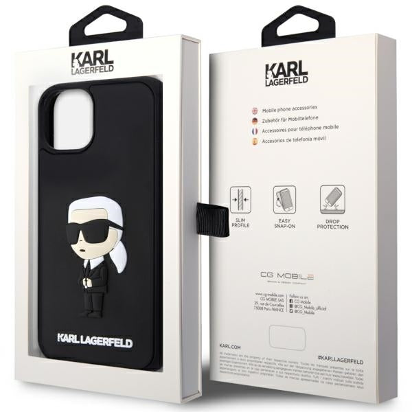 Husa de protectie Karl Lagerfeld 3D Design (KLHCP14M3DRKINK) compatibil cu iPhone 14 Plus, Rubber Ikonik
