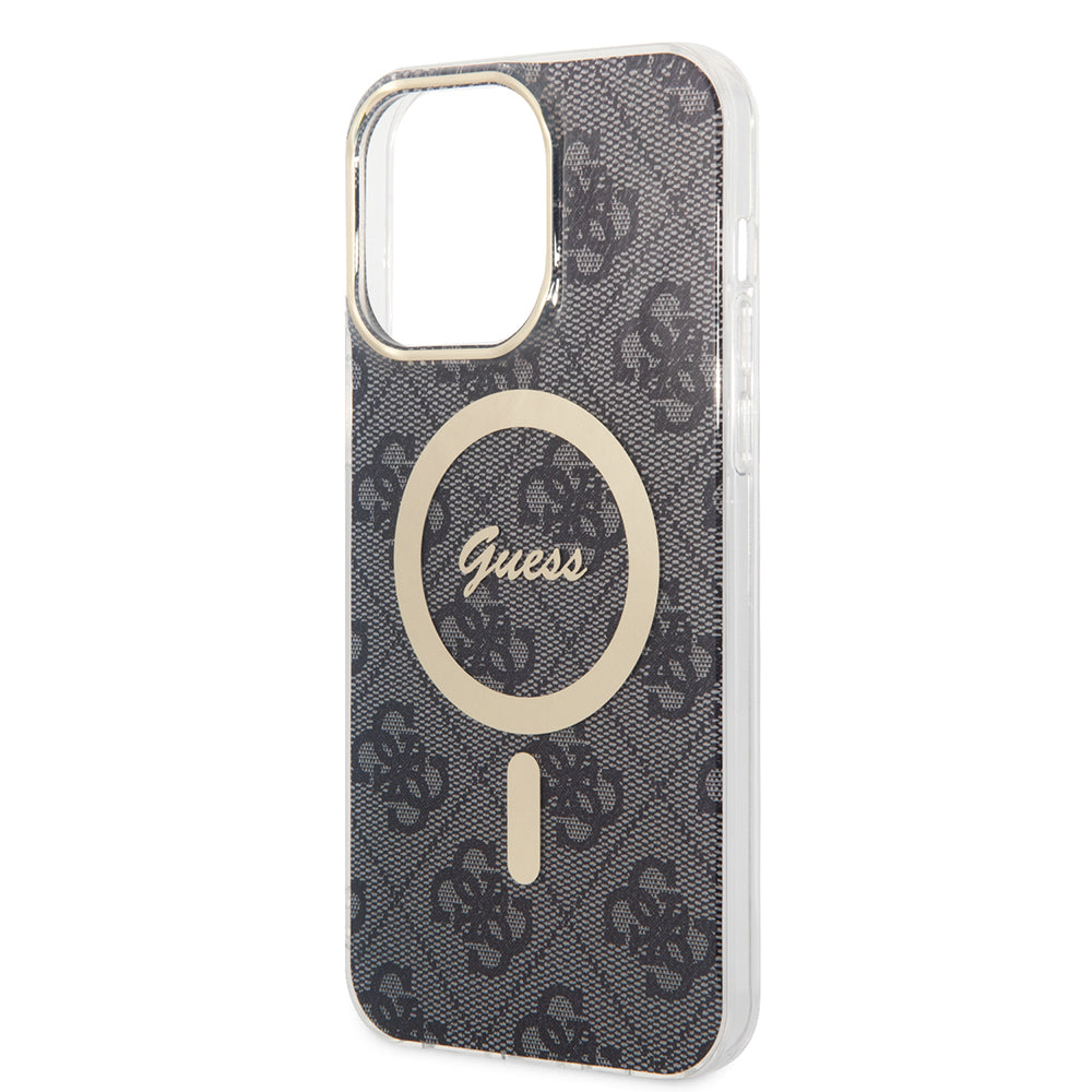 Husa de protectie Guess IML 4G MagSafe (GUHMP16SH4STK) compatibil cu iPhone 16, Negru