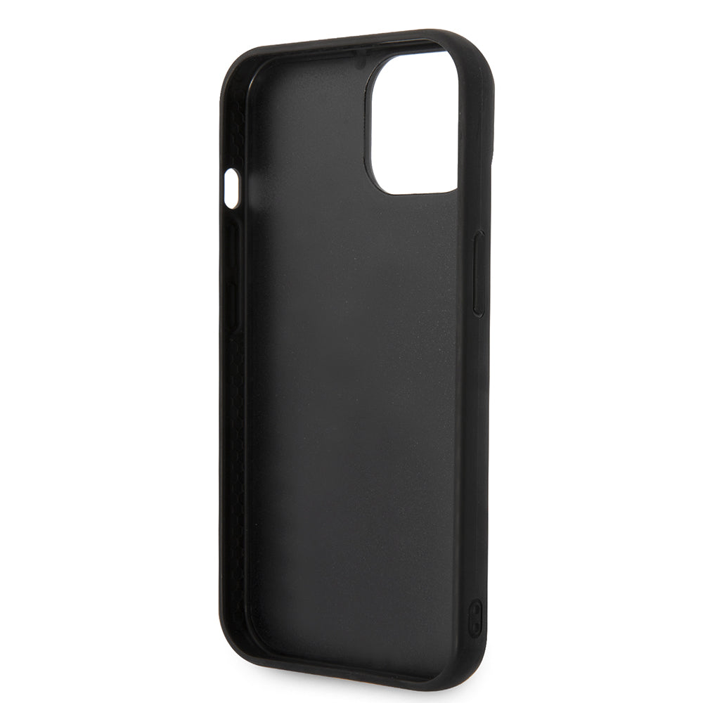 Husa de protectie Karl Lagerfeld Hardcase Leather Puffy (KLHCP14MPSQAK) compatibil cu iPhone 14 Plus, Elongated Logo