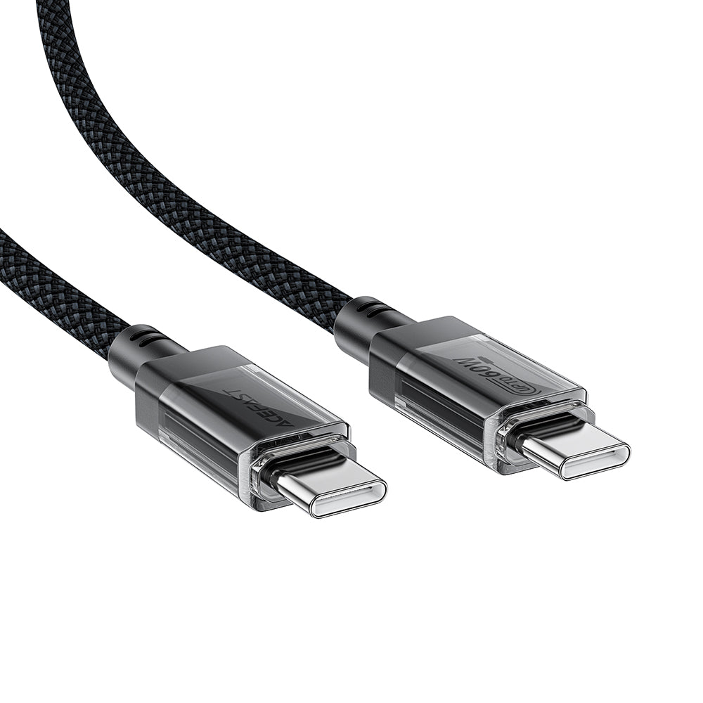 Cablu Acefast (C12-03), Type-C to Type-C, 60W, High-Speed Charging, 1.2m, Negru