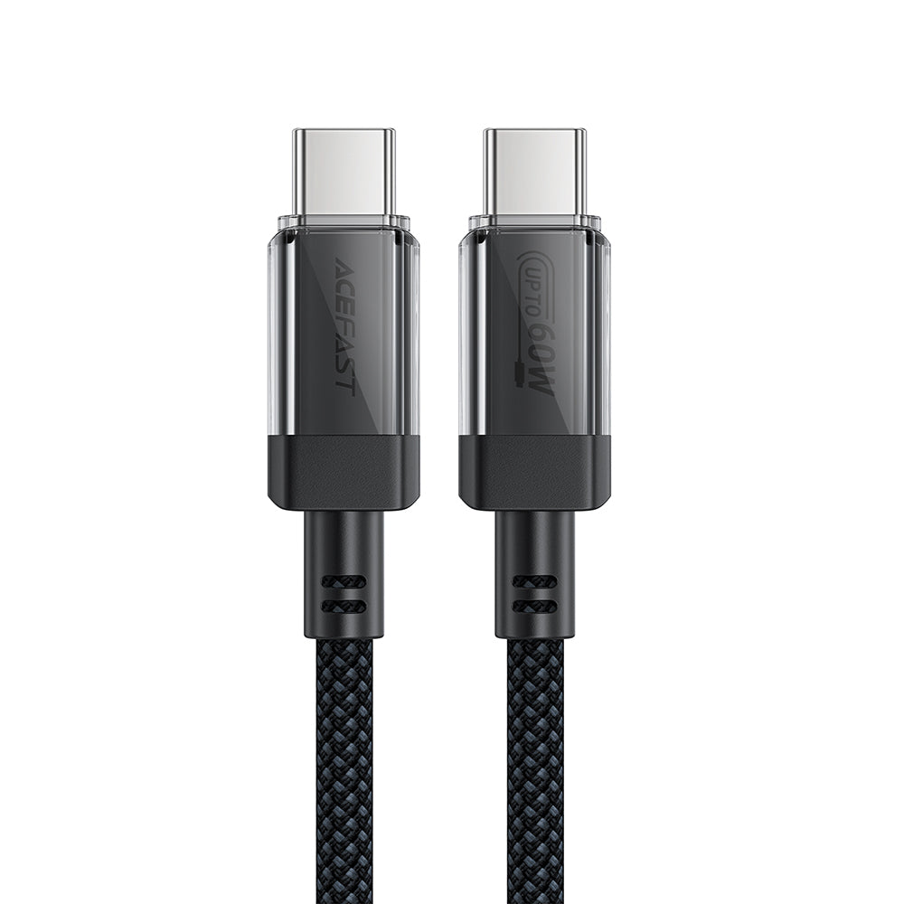Cablu Acefast (C12-03), Type-C to Type-C, 60W, High-Speed Charging, 1.2m, Negru