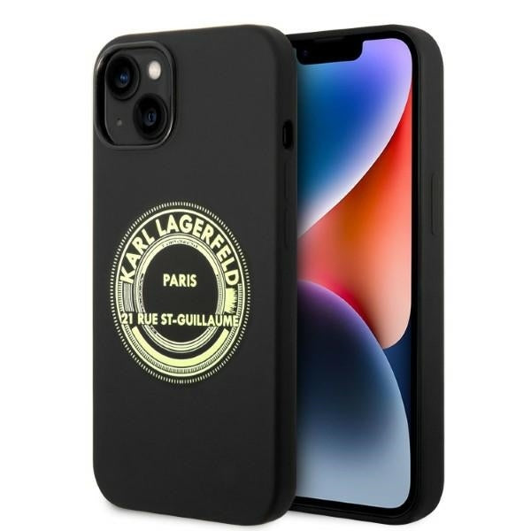Husa de protectie Karl Lagerfeld Silicone (KLHCP14MSRSGRCK) compatibil cu iPhone 14 Plus, Negru Rsg