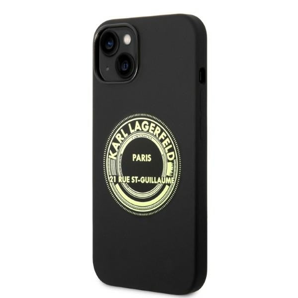 Husa de protectie Karl Lagerfeld Silicone (KLHCP14MSRSGRCK) compatibil cu iPhone 14 Plus, Negru Rsg