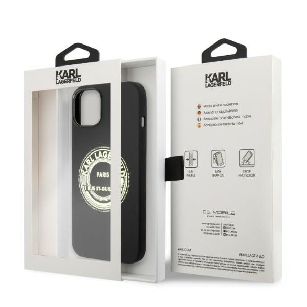 Husa de protectie Karl Lagerfeld Silicone (KLHCP14MSRSGRCK) compatibil cu iPhone 14 Plus, Negru Rsg