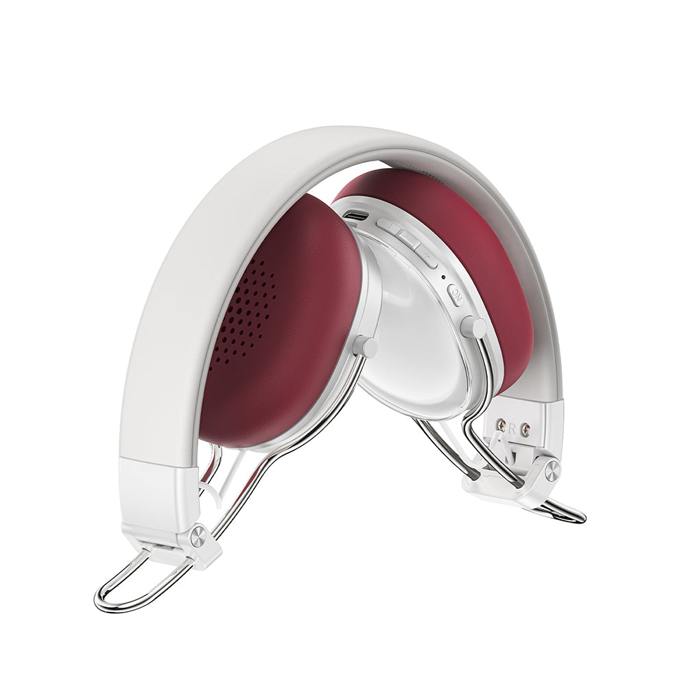 Casti Acefast Wireless Headset (H7), Type-C, Bluetooth 5.4, Active Noise Reduction, IP54, 500mAh, Hi-Fi Sound, Alb Perlat