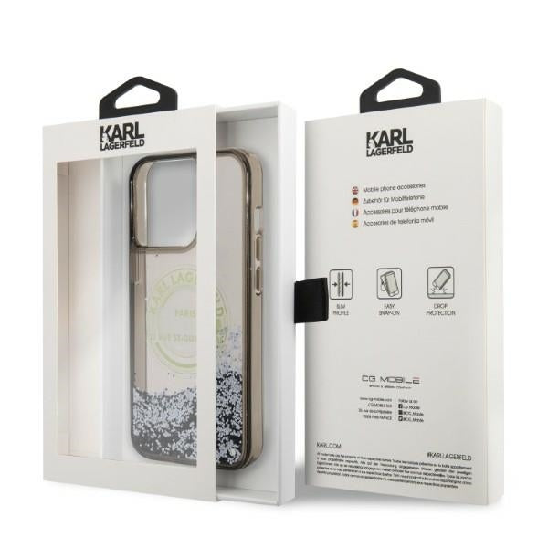 Husa de protectie Karl Lagerfeld Hardcase Liquid Glitter (KLHCP14XLCRSGRK) compatibil cu iPhone 14 Pro Max, RSG