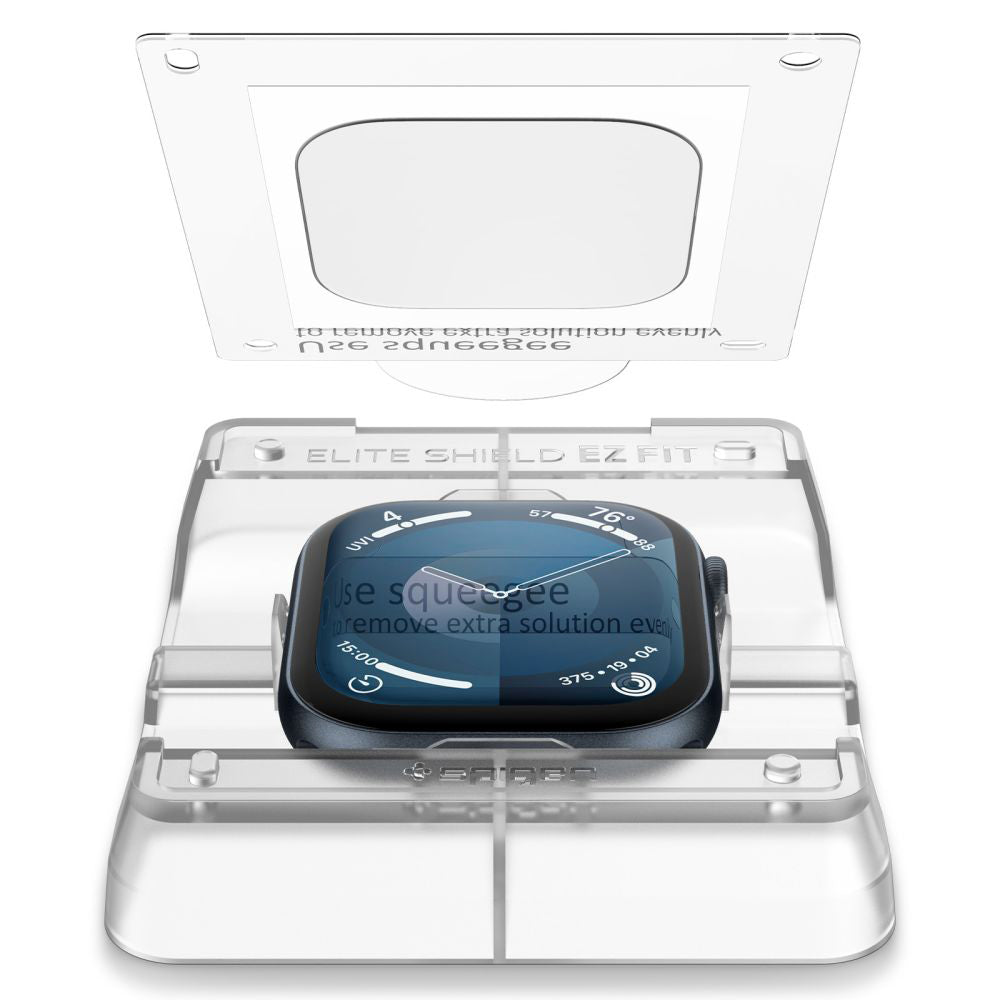 Folie de protectie smartwatch Spigen (set de 2) Elite Shield EZ Fit (AFL08579) compatibil cu Apple Watch 10 46mm / Watch 11 46mm, Transparent