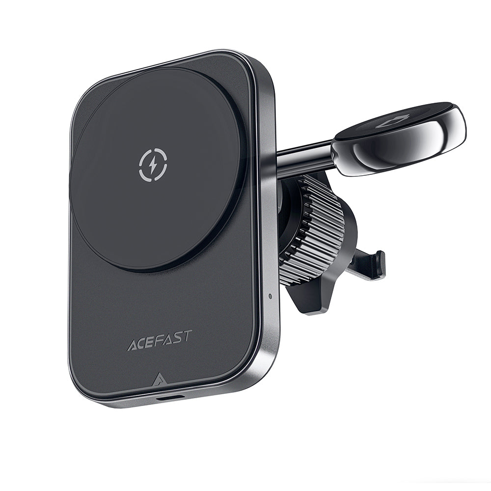 Suport Acefast with Wireless Charging (D18), for iPhone, 2in1 Wireless Fast Charging, for Air Vant, Lock Clip, Negru