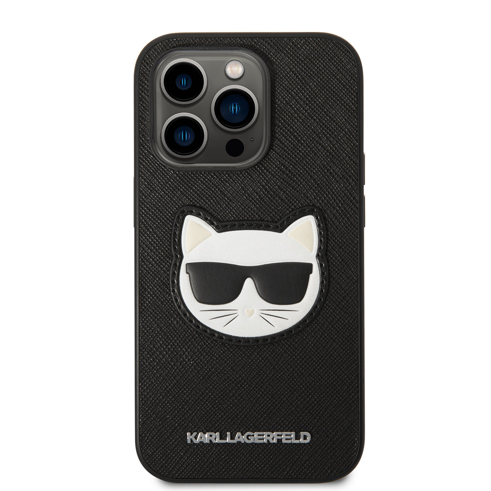 Husa de protectie Karl Lagerfeld Saffiano compatibil cu iPhone 14 Pro Max, Negru