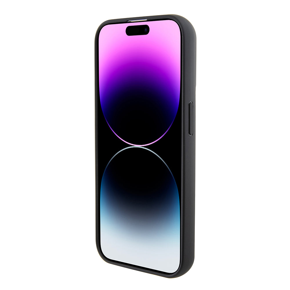Husa de protectie Karl Lagerfeld Saffiano Gripstand (KLHCP15LGSACHPK) compatibil cu iPhone 15 Pro, Choupette Pins