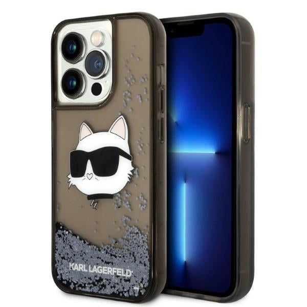 Husa de protectie Karl Lagerfeld Hardcase Glitter (KLHCP14XLNCHCK) compatibil cu iPhone 14 Pro Max, Choupette Head