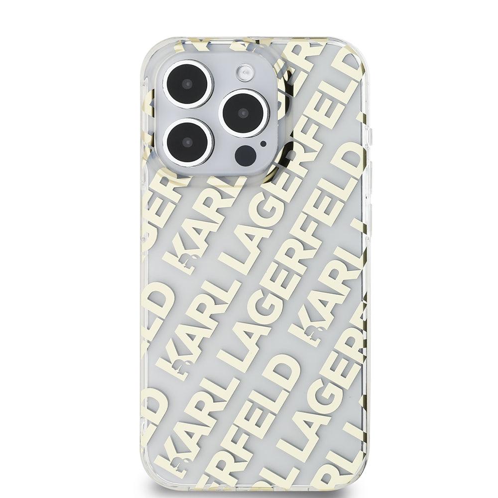 Husa de protectie Karl Lagerfeld IML Luxury (KLHCP15LHKFOEMD) compatibil cu iPhone 15 Pro, Auriu Fullover Logo