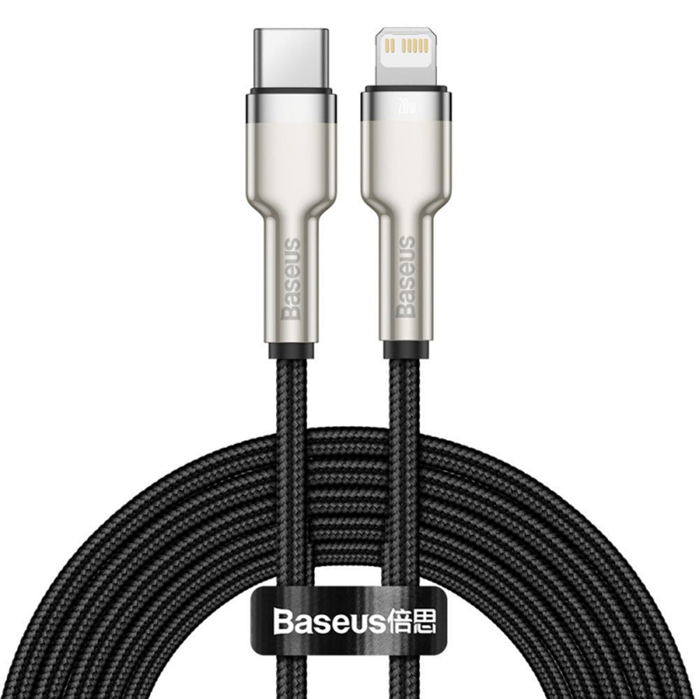 Cablu Baseus Cafule Series Metal (CATLJK-B01), Type-C to Lightning, 20W, 2m, Negru