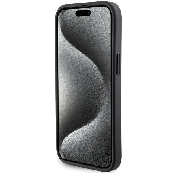 Husa de protectie Karl Lagerfeld Saffiano Gripstand (KLHCP15SGSACHPK) compatibil cu iPhone 15, Choupette