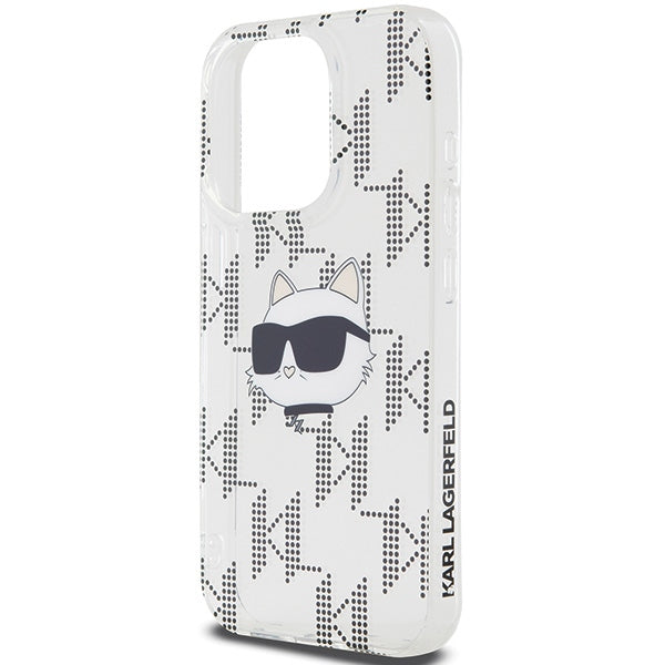 Husa de protectie Karl Lagerfeld IML Luxury (KLHCP15XHKLPCHT) compatibil cu iPhone 15 Pro Max, Transparent Choupette Head&Monogram