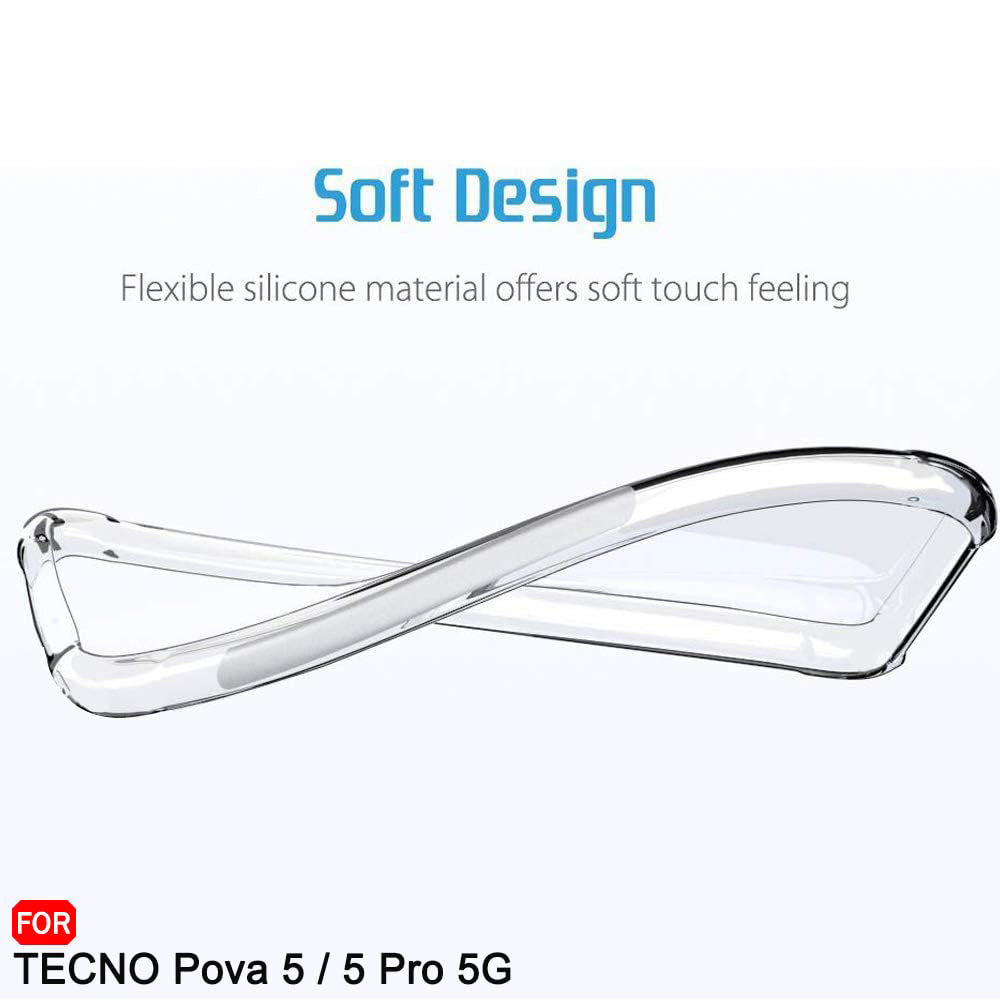 Husa de protectie Techsuit Shockproof Clear Silicone compatibil cu Tecno Pova 5 Pro, Transparent