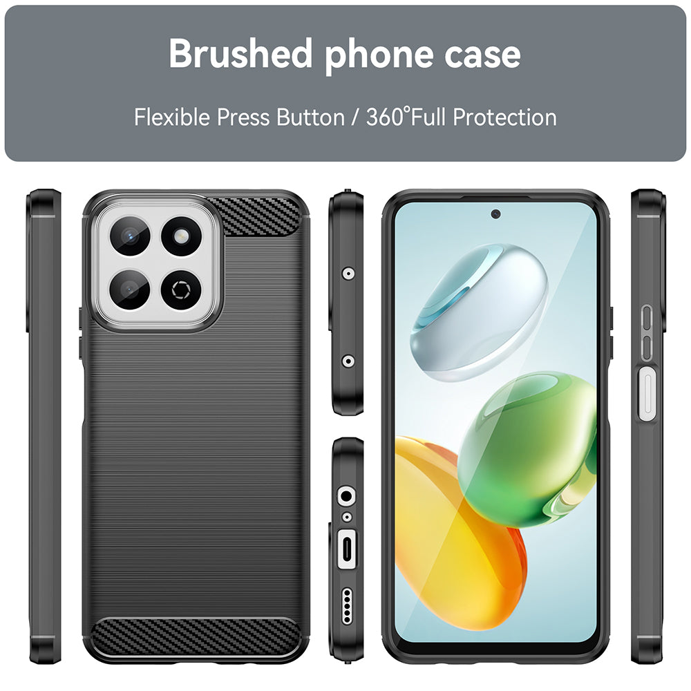 Husa de protectie Techsuit Carbon Silicone compatibil cu Honor 200 Smart / X7c, Negru