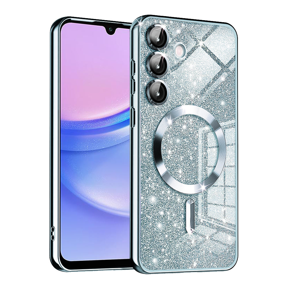 Husa de protectie Techsuit Luxury Glitter MagSafe compatibil cu Samsung Galaxy A15 4G / A15 5G, Albastru