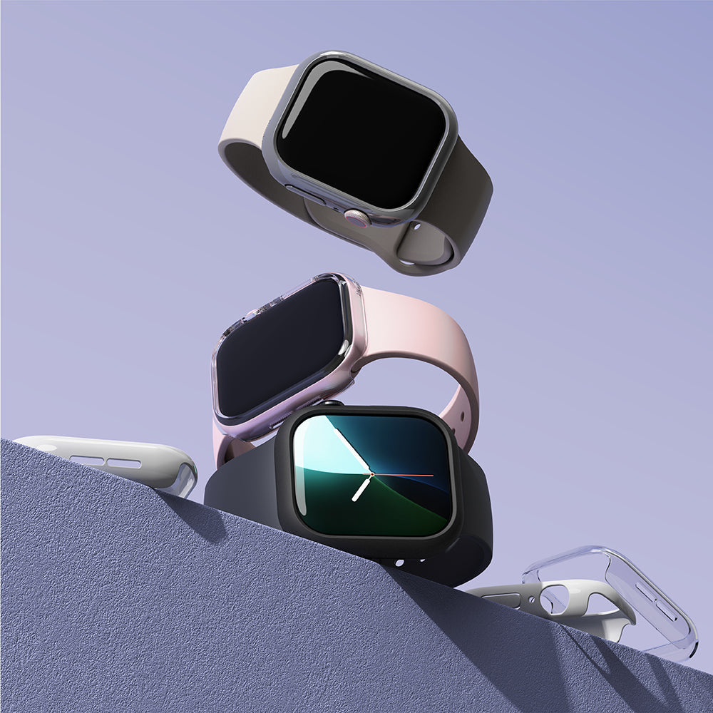 Accesoriu smartwatch Ringke Slim (set de 2) compatibil cu Apple Watch 10 42mm / Watch 11 42mm, Transparent / Matte Black