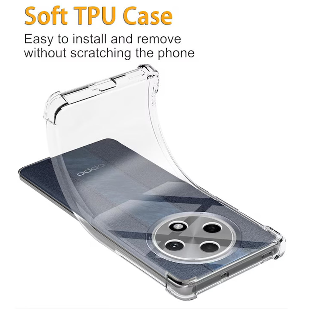 Husa de protectie Techsuit Shockproof Clear Silicone compatibil cu Oppo Reno12 F 4G / Reno12 F 5G / Reno12 FS 4G / Reno12 FS 5G, Transparent
