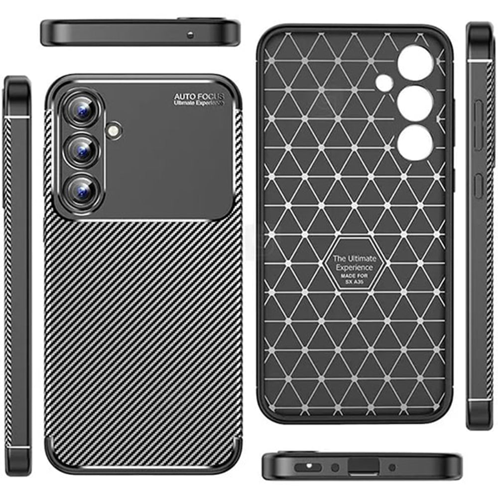 Husa de protectie Techsuit CarbonFiber compatibil cu Samsung Galaxy A16 4G / A16 5G, Negru