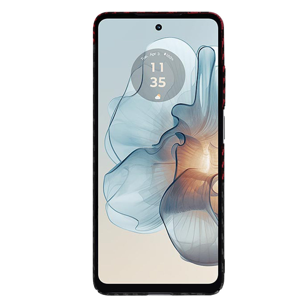 Husa de protectie Techsuit Carbonite FiberShell compatibil cu Motorola Moto G24 Power, Rosu Vortex