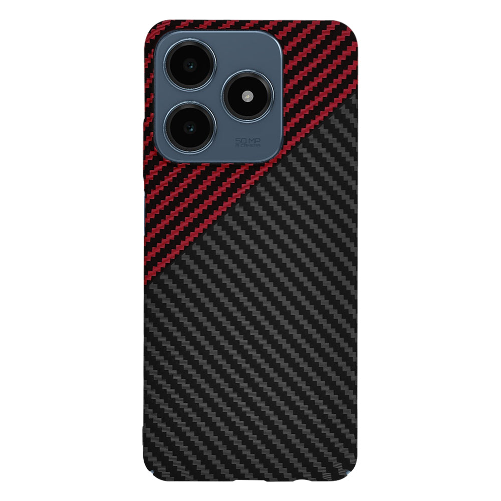 Husa de protectie Techsuit Carbonite FiberShell compatibil cu Realme C61 / Realme C63, Rosu Vortex