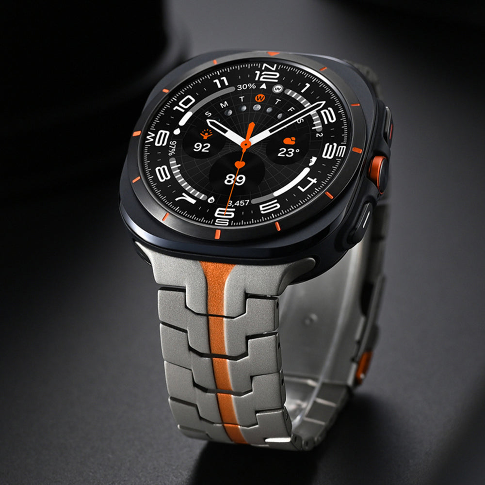 Curea smartwatch Techsuit Watchband (W063) compatibil cu Samsung Galaxy Watch Ultra 47mm / Watch Ultra 2, Titanium Orange