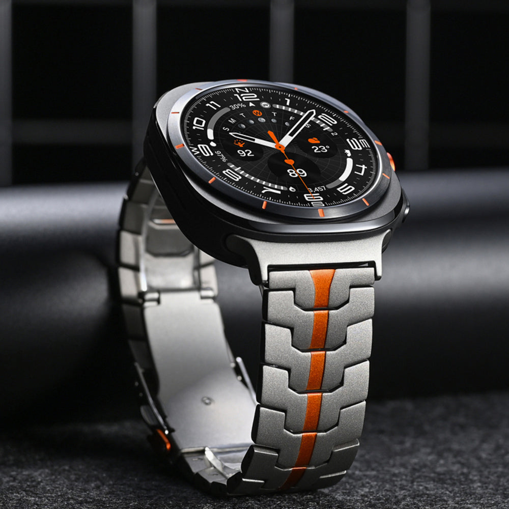 Curea smartwatch Techsuit Watchband (W063) compatibil cu Samsung Galaxy Watch Ultra 47mm / Watch Ultra 2, Titanium Orange