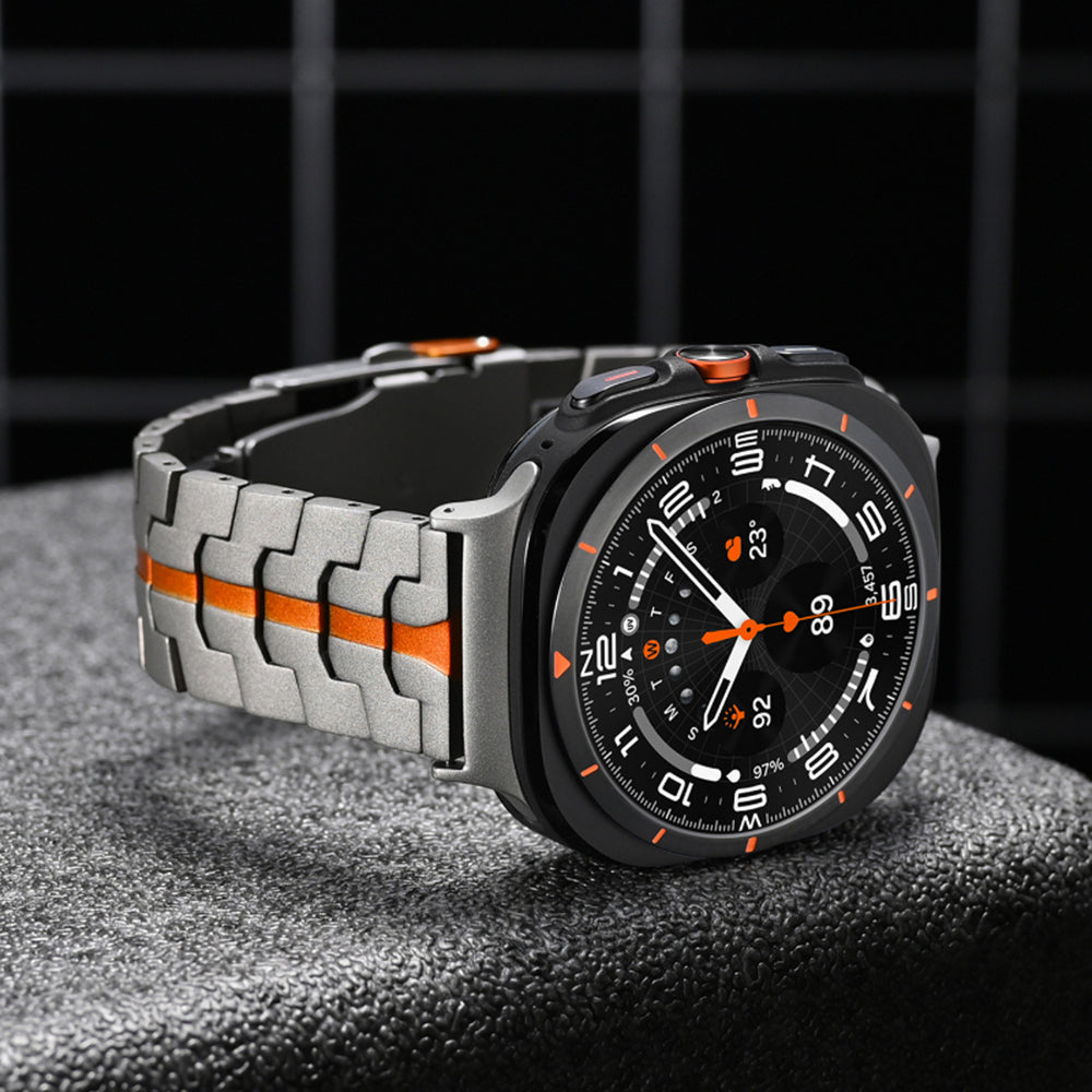 Curea smartwatch Techsuit Watchband (W063) compatibil cu Samsung Galaxy Watch Ultra 47mm / Watch Ultra 2, Titanium Orange
