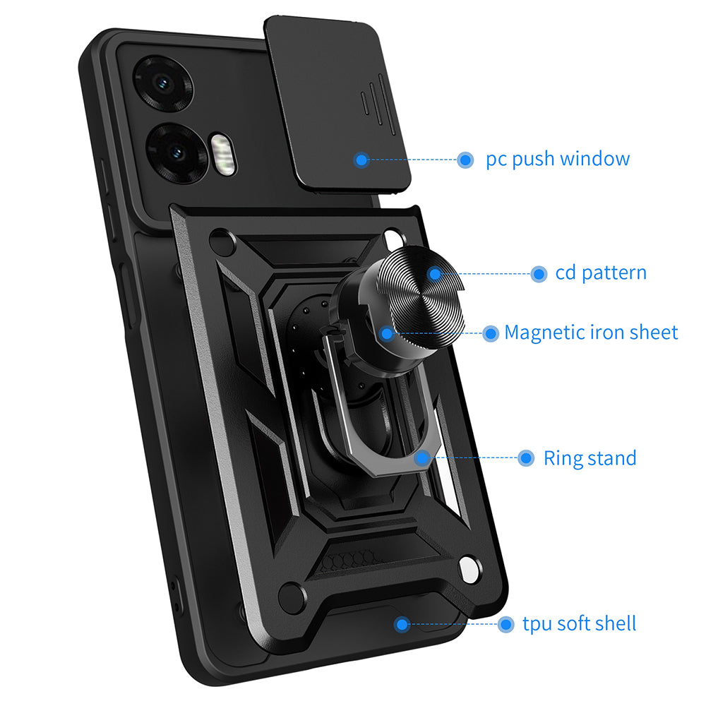 Husă Techsuit CamShield Series neagră pentru Motorola Moto G35