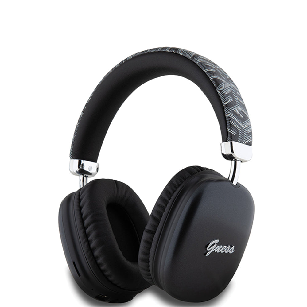 Casti Guess Wireless GCUBE Metallic Script Logo (GUBHK1GCTCSK), Over-ear Headset, Bluetooth 5.3, 400mAh, Negru