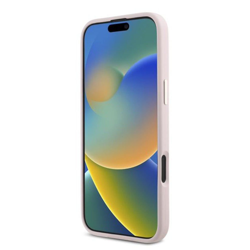 Husa de protectie Guess Silicone Script Metal Logo & Frame (GUHCP16MSMBSLP) compatibil cu iPhone 16 Plus, Roz