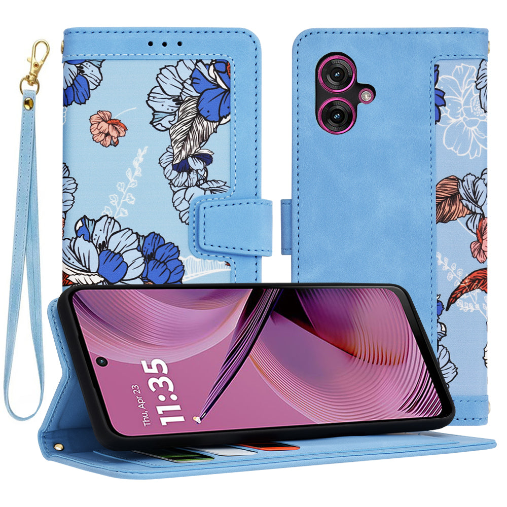 Husa de protectie Techsuit FlipCraft compatibil cu Motorola Moto G55, Vibrant Blue