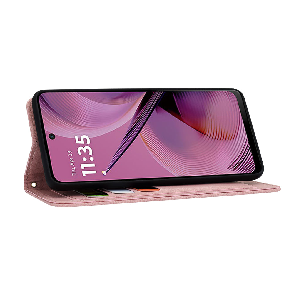 Husa de protectie Techsuit FlipCraft compatibil cu Motorola Moto G55, Sweetheart Pink