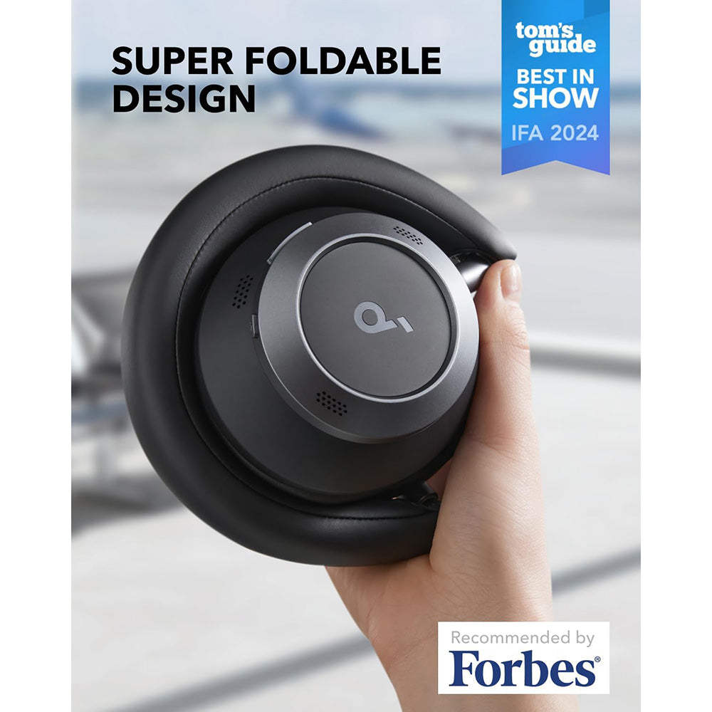 Casti Anker Wireless SoundCore Space One Pro (A3062G11), Bluetooth 5.3, Active Noise Cancelling, Hi-Res, Negru