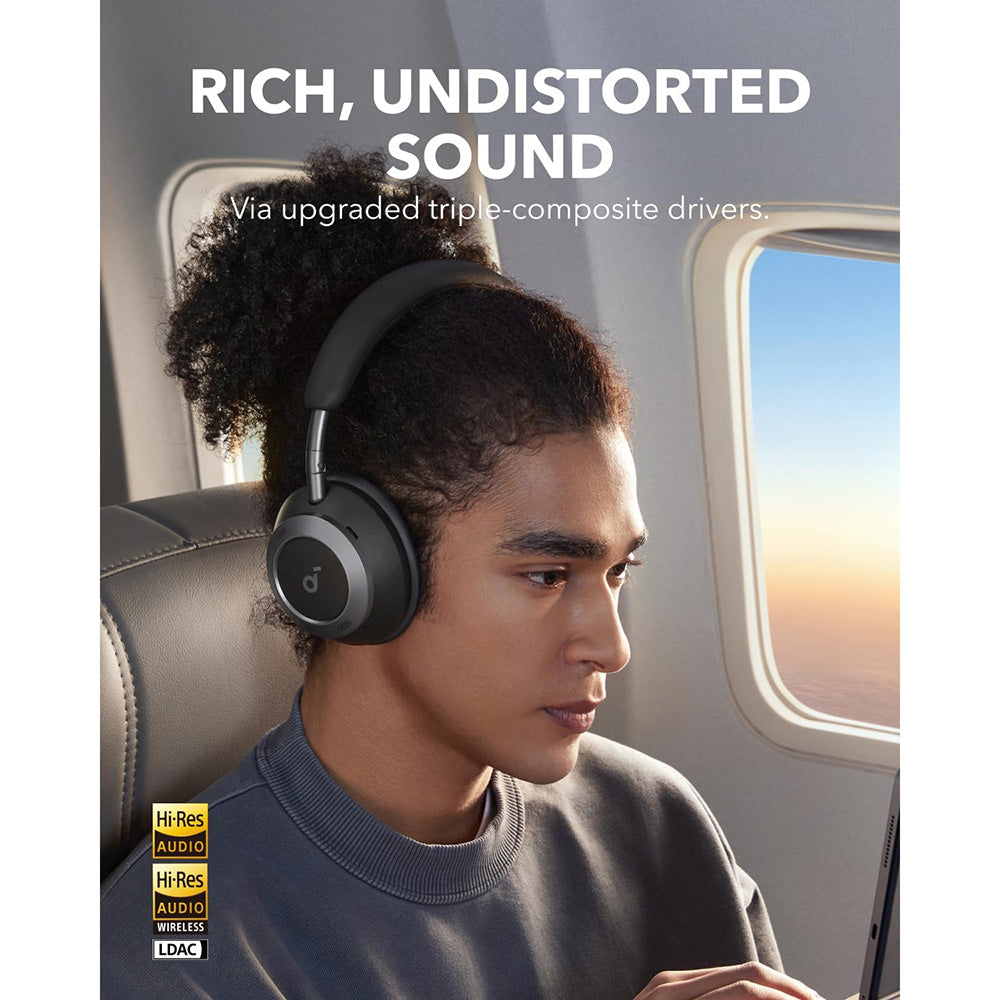 Casti Anker Wireless SoundCore Space One Pro (A3062G11), Bluetooth 5.3, Active Noise Cancelling, Hi-Res, Negru